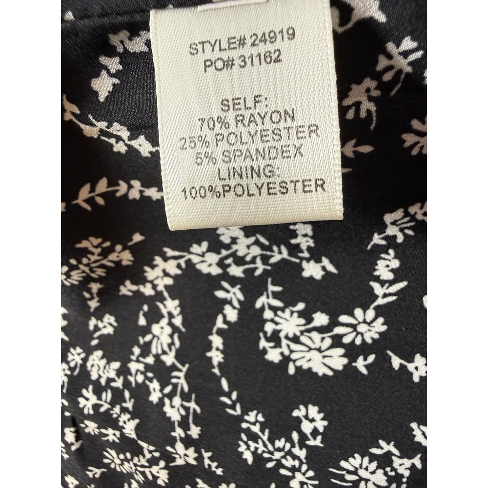 Skies Are Blue Womens Black Open Front Floral Lined Blazer Jacket Small 24919 - Picture 7 of 11